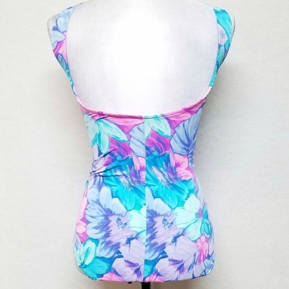 VINTAGE 60s Sandcastle Pastel Floral Swimsuit - Picture 8 of 11
